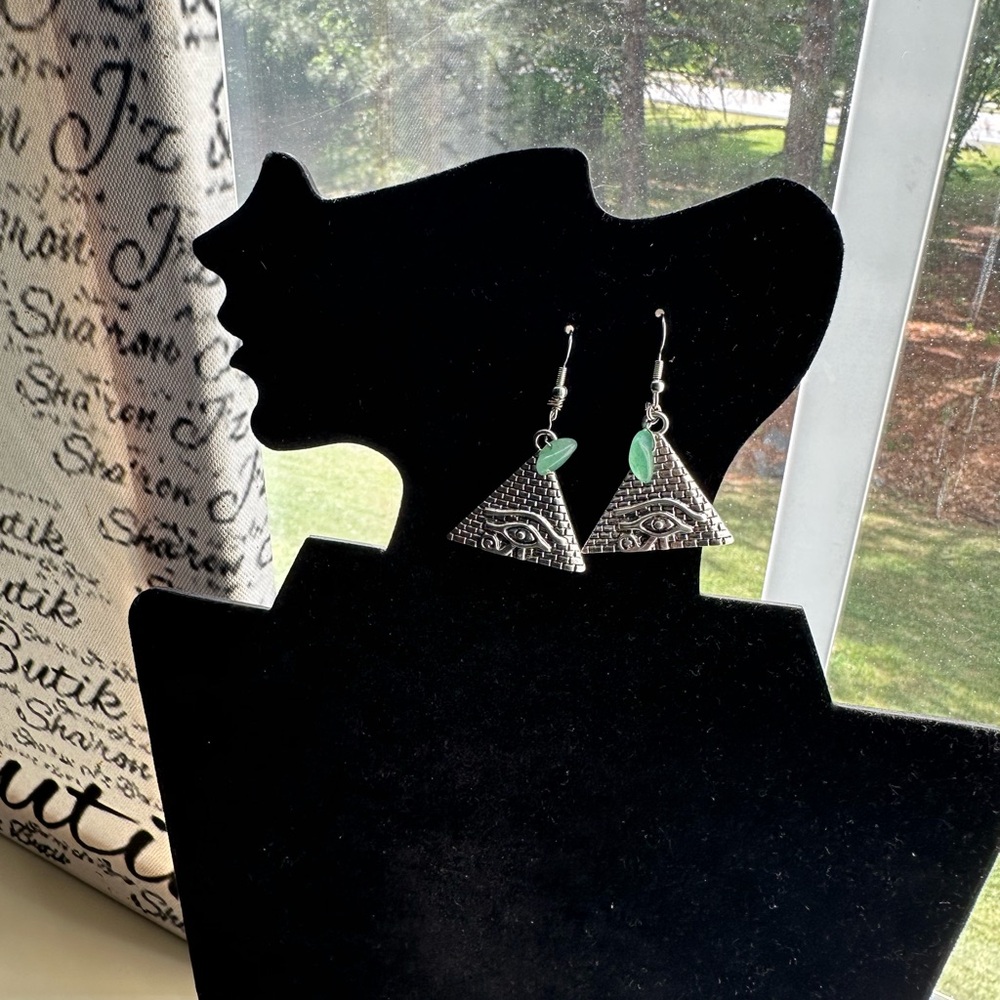 Silver Eye of Horus Earrings Handmade with Love ☮️❤️🔆